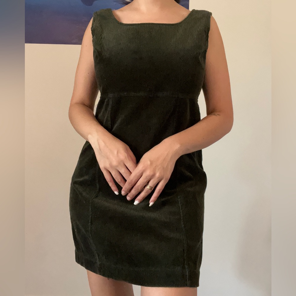Vintage 90s Y2K Corduroy Babydoll Mini Dress